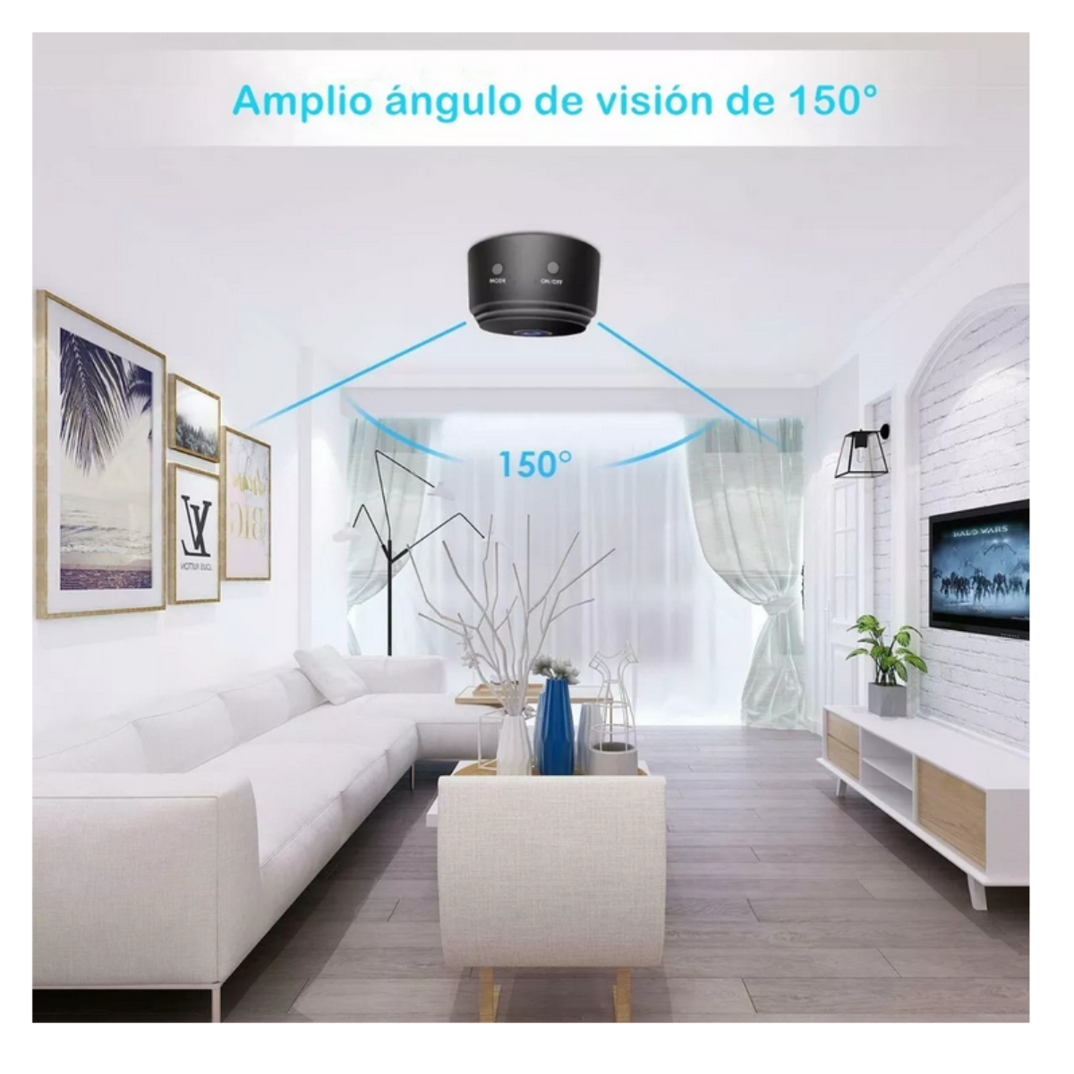 Mini Cámara Vigilancia WiFi Visión Nocturna y Detección de Movimiento 1080p