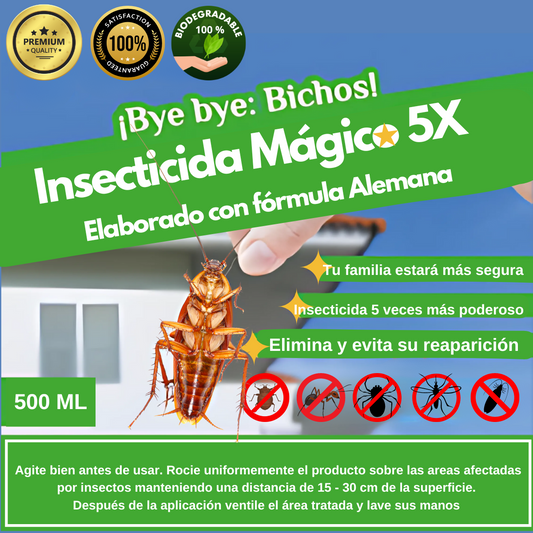 Bye Bye Bichos Eliminador de plagas | Potente Insecticida para el Hogar Fácil de aplicar